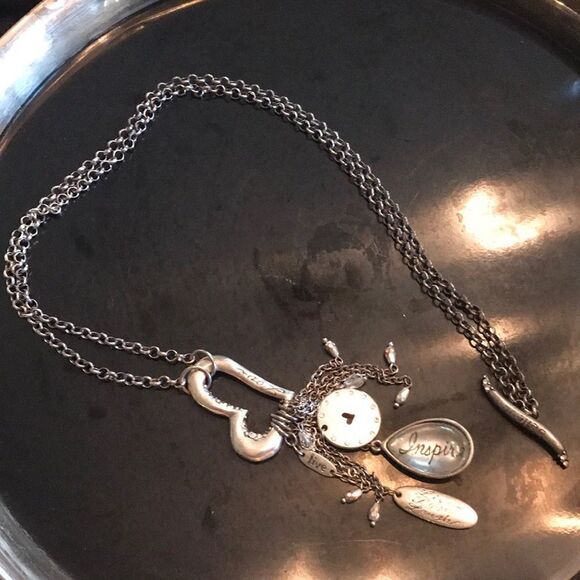 Pre loved Necklace all silver tone 44” - Picture 2 of 4